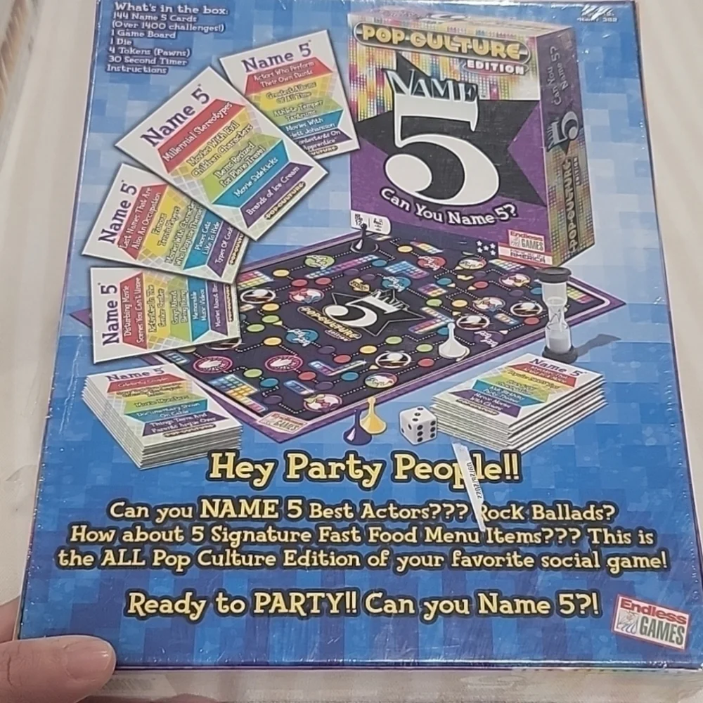 LOT of 2 Games POP CULTURE TRIVIA GAME & NAME 5 NWT